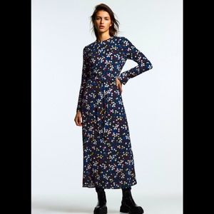 NWT Zara Long Print Dress Blogger Favorite Size M